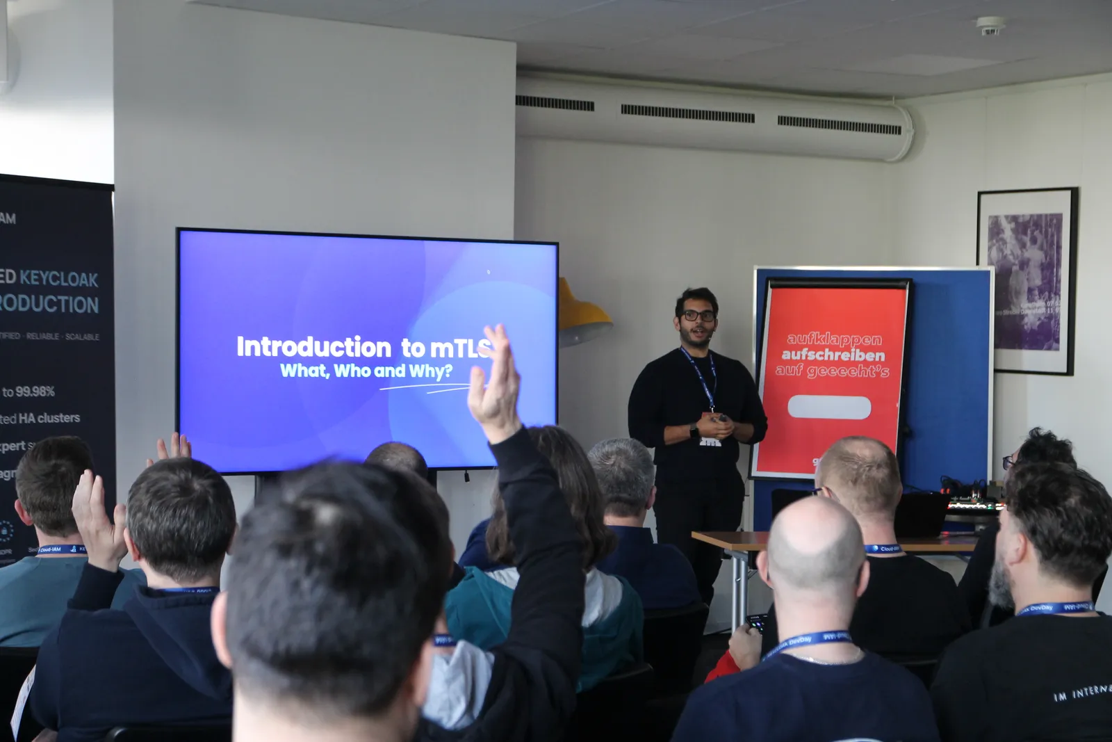 A Cloud-IAM engineer presenting an introduction to mTLS at Keycloak DevDay 2026
