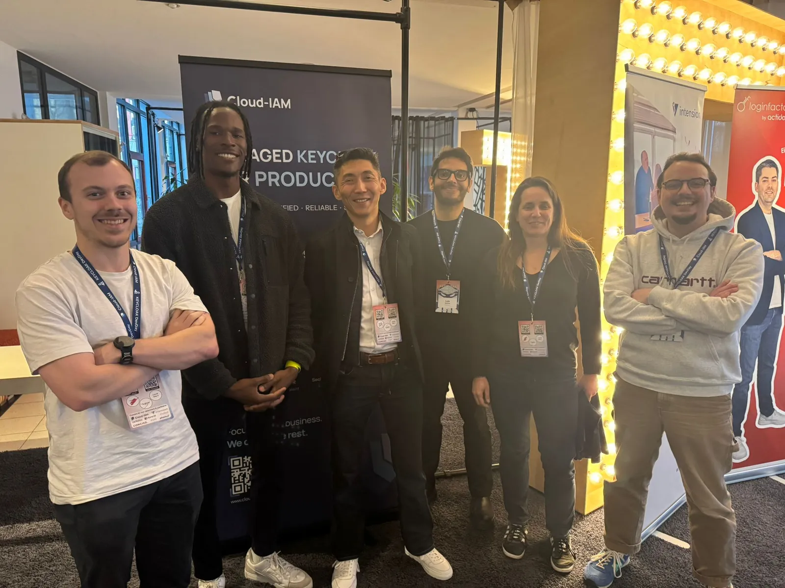 The Cloud-IAM team in front of its stand at Keycloak DevDay 2026